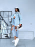Denim shirt "LUX DIAMOND" D27 - LIGHT BLUE